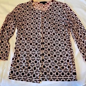 Banana Republic lightweight Burgundy Cream 3/4 Sleeve Cardigan Sweater